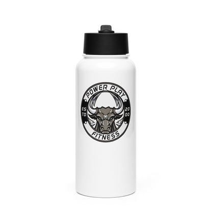 Stainless steel water bottle with a straw lid