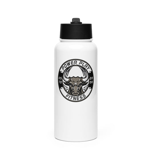 Stainless steel water bottle with a straw lid