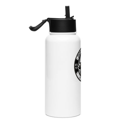 Stainless steel water bottle with a straw lid